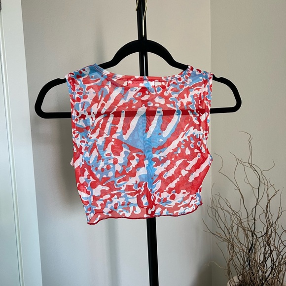 YG COLLECTION Multi Colored Sheer Two Piece Swimsuit Cover Up - Picture 6 of 11